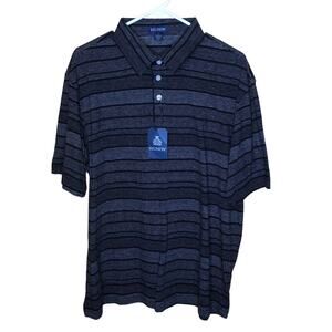 Reunion Shirt Black White Striped Polo New L